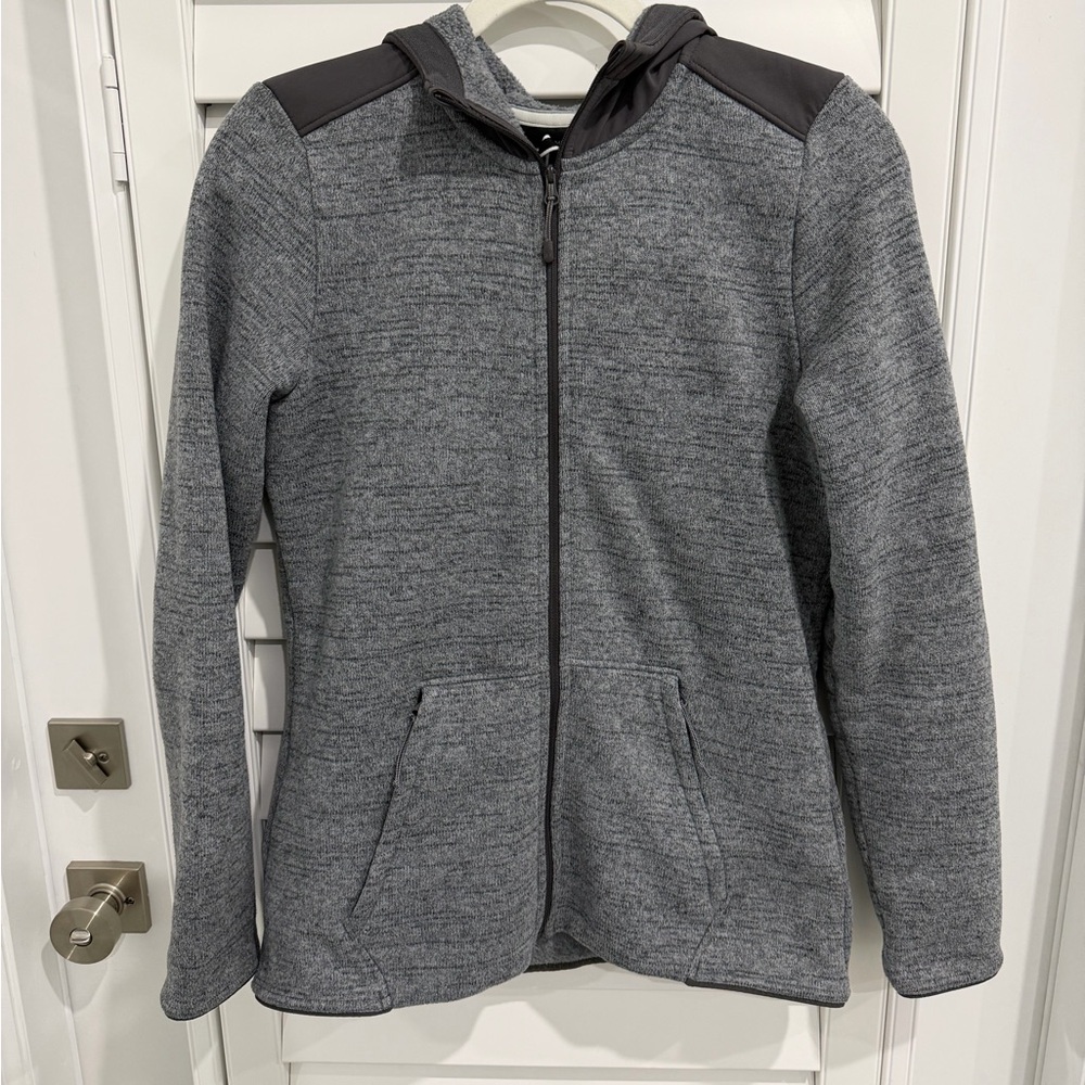 Under Armour Jacket Gray Full-Zip Hooded Medium Coldgear Fitted